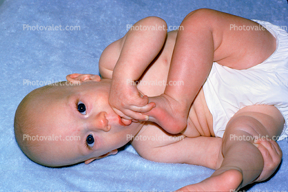 Baby, Boy, Flexible, Feet, Smiles, Child, 1960s