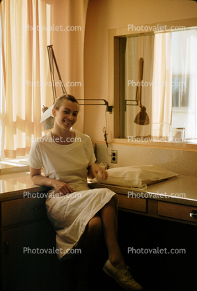 Smiling Nurse, Hospital, Uniform, 1950s, Childbirth