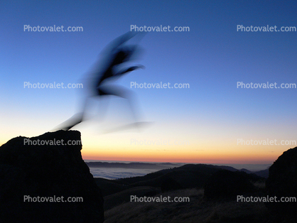 Jump, Leap, evening, sunset, Mount Tamalpais