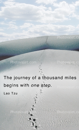 The Journey of a Thousand Miles Begins With One Step, footprints