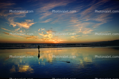 Santa Monica, Beach, Sunset, Pacific Ocean