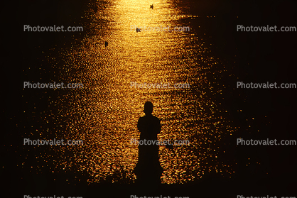 Woman Contemplating, Tiburon, Marin County, California, Sunset