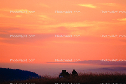 Pacific Ocean over Marin County, Sunset