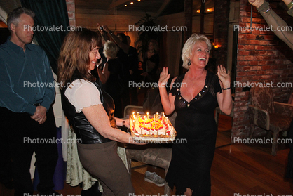 Smiles, Cake, Candles, Woman, Female, Cabro House, Birthday Party