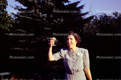 Woman, Drinks, 1940s