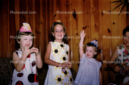 Little Girls' Birthday Party, wood paneling