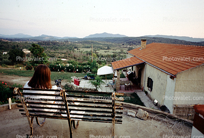 Woman, Sitting, Bench