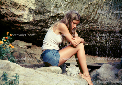 Contemplaing Woman, Hippy Chick, 1970s