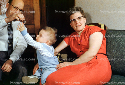 Grandpa, Grandma, Grandson, David, 1950s