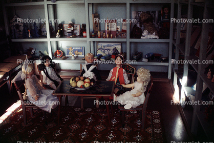 Dolls in a Diorama, Fruit Bowl, Table