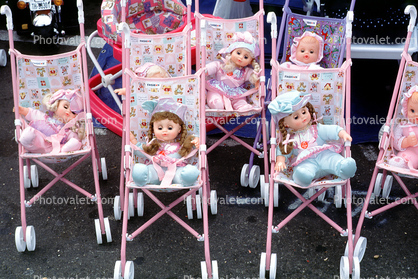 stroller, pram, pushcart, Dolls