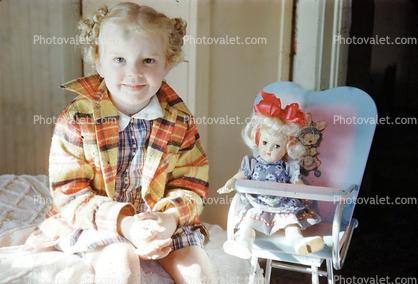 Girl and her Doll, Smiles, 1950s