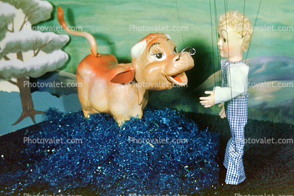Tommy, Boy, Cow, Happy Cow, Diorama, 1950s
