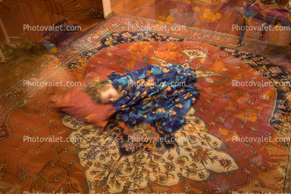 Little girl sleeping, Carpet, Rug, Nemo Blanket