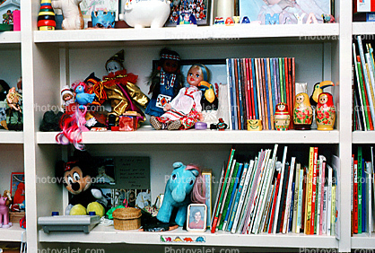 Shelves, Dolls, Books, Mickey Mouse