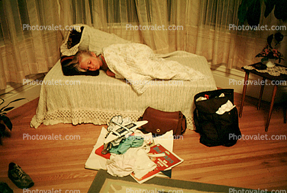Sleeping Girl, blanket, bed, Sausalito, California