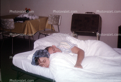 1950s housewife, 1950s, Man, Male, Sleeping, Blanket, Woman