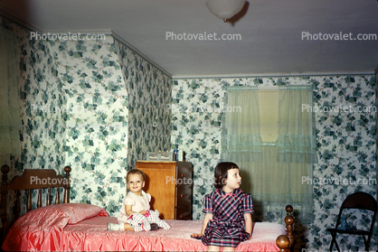 Smiling Girls, Wallpaper, Wall Paper, Patterns, 1940s
