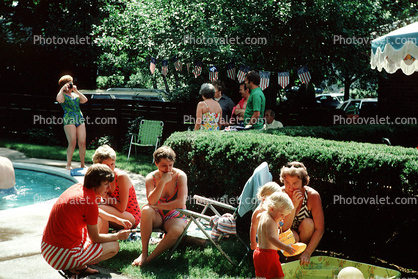 Poolside, backyard, Glen Rock New Jersey, 1976, 1970s