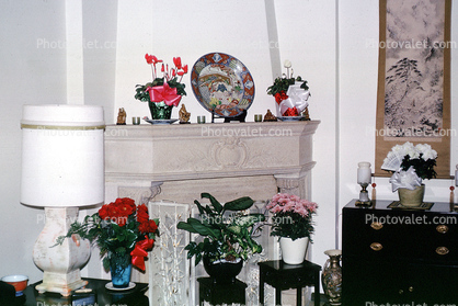 Lamp, Fireplace, Porcelain, flower pots, 1950s , 1950s