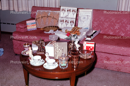 Gifts, Celebration, teacups, Sofa, couch, table teacups, Wetzels Anniversary, September 1967