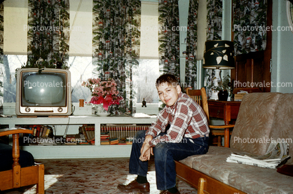 Boy Sitting on the Couch, Televeision, 1950s