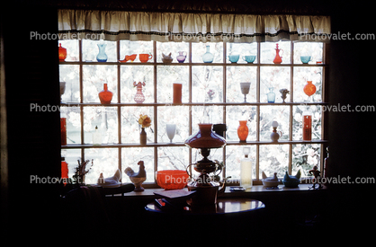 Glass Jars, Vase, Rooster, grid