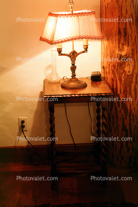 Lamp, Plug, table, wall, chord, lampshade
