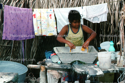 Girl, Washing Clothes, Washingline, Punta Mita