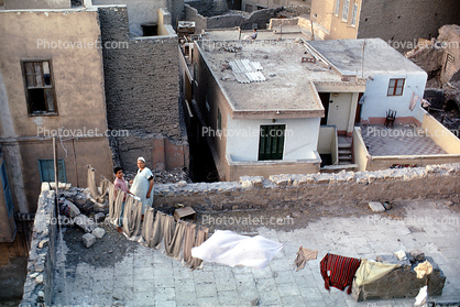 Clothes Line, Hanging clothes, drying, clothesline, Washingline, Cairo, Egypt, May 1971