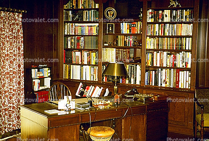 Lamp, Desk, Library, Book Shelf, Shelves