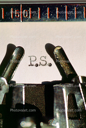 Type, Print, paper texture, paper fiber, Typewriter, PS, P.S.