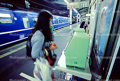 Woman, Public Phone, Train