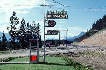 Telephone Booth, Becker's Bungalows, Highway, 1960s