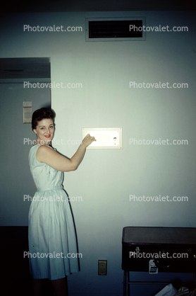 Smiling Girl, dress, woman, 1950s