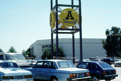 Sunvalley Shopping Center, mall, Emporium Capwell, cars, parking lot, Concord, 1980s