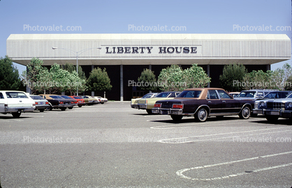 Liberty House, building, mall, shopping center, cars, parking lot, store, Automobiles, Vehicles, 1980s