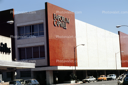 Emporium Capwell, Shopping Center, mall, building, Entrance, Store, signage, 1980s