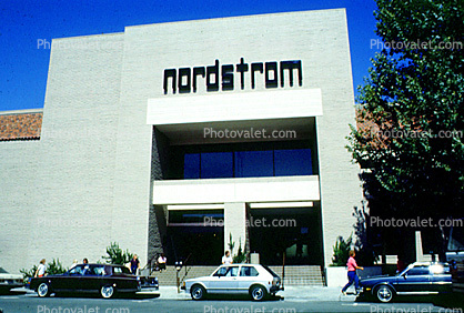 Nordstrom building, store, Shopping Center, mall, signage, 1980s