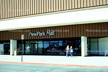New Park Mall, building, store, Shopping Center, mall, signage, shoppers, Newark, 1980s