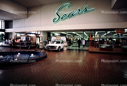 Car, mall, interior, Sears, building, store, Shopping Center, signage, 1980s