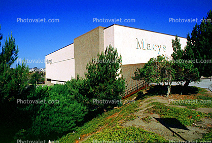 Mall, Macy's, building, store signage, 1980s