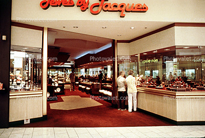 Jewels by Jacques, Shopping Mall, window display, store, 1980s
