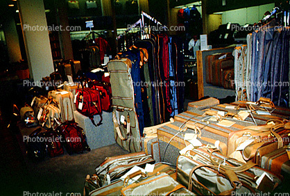 Luggage, suitcase, Store, Shopping Mall, interior, inside, indoors, 1980s