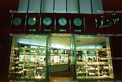 Window Display, Clocks, Store, Shopping Mall, interior, inside, indoors, shoppers