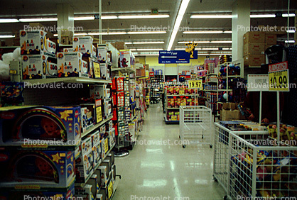Aisle Shelf Full of Toys, Store, Shoppers