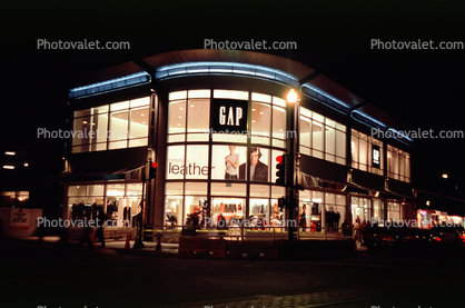 GAP Store, nighttime, building