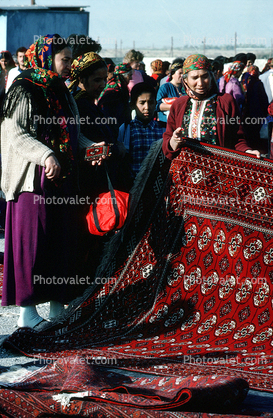 Rug, Carpet, Woman, Women, Rug Merchant, Tashkent Turkmenistan