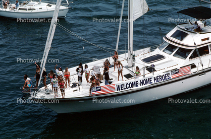 strippers greeting sailors coming home from the Gulf War