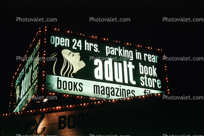 adult book store, signage, sign